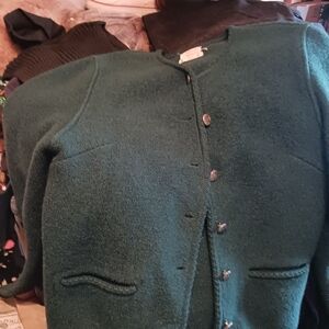 Tally Ho Forest Green Wool Sweater
